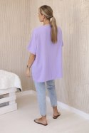 Bluzka oversize z wisiorkiem jasno fioletowa  