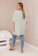 Bluzka oversize z wisiorkiem jasny miętowy  