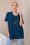 Bluzka oversize z wisiorkiem morska  