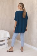 Bluzka oversize z wisiorkiem morska  
