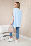 Bluzka oversize z wisiorkiem niebieski  