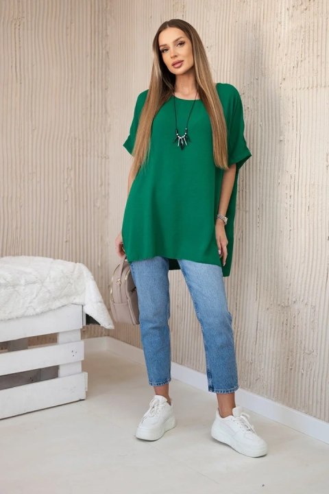 Bluzka oversize z wisiorkiem zielona Bluzka oversize z wisiorkiem zielona