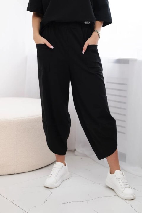 Komplet bawełniany bluzka + spodnie czarny  