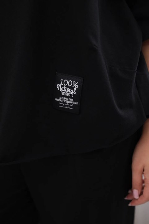 Komplet bawełniany bluzka + spodnie czarny  