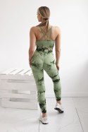 Komplet fitness top + legginsy push up ciemny miętowy  