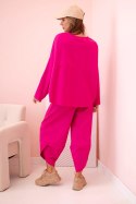 Komplet new punto bluza + spodnie fuksja  