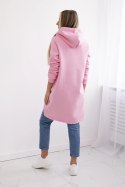 Bluza ocieplana z dłuższym tyłem jasno różowa  
