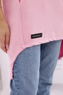 Bluza ocieplana z dłuższym tyłem jasno różowa  