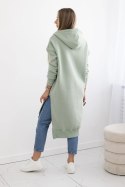 Bluza ocieplana z rozcięciami na bokach ciemno miętowa  