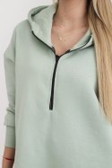 Bluza ocieplana z rozcięciami na bokach ciemno miętowa  