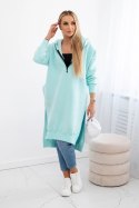 Bluza ocieplana z rozcięciami na bokach miętowa  