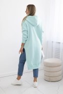 Bluza ocieplana z rozcięciami na bokach miętowa  