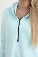 Bluza ocieplana z rozcięciami na bokach miętowa  