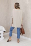 Bluzka oversize z wisiorkiem ciemny beżowy  