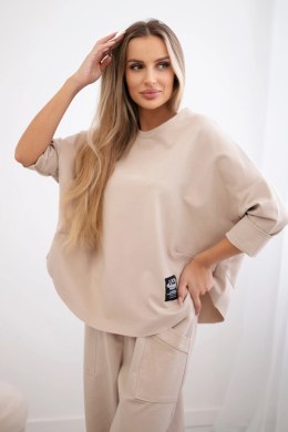 Komplet Punto Milano Winter bluza + spodnie beżowy  