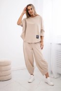 Komplet Punto Milano Winter bluza + spodnie beżowy  