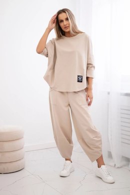 Komplet Punto Milano Winter bluza + spodnie beżowy  