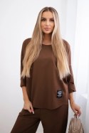 Komplet Punto Milano Winter bluza + spodnie brązowy  