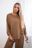 Komplet Punto Milano Winter bluza + spodnie camelowy  