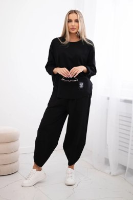 Komplet Punto Milano Winter bluza + spodnie czarny  