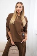 Komplet Punto Milano Winter bluza + spodnie czekoladowy  