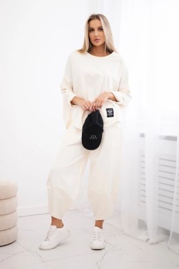 Komplet Punto Milano Winter bluza + spodnie jasny beżowy  