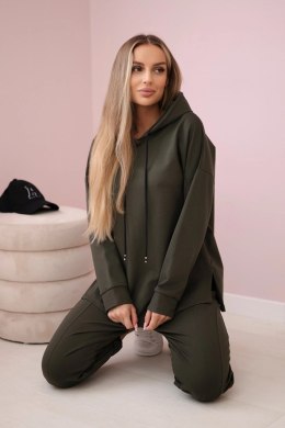 Komplet Punto Milano Winter bluza z kapturem + spodnie khaki  