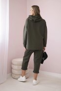 Komplet Punto Milano Winter bluza z kapturem + spodnie khaki  