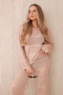 Komplet ażurowy Rayon camelowy  