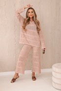 Komplet ażurowy Rayon camelowy  
