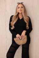 Komplet ażurowy Rayon czarny  