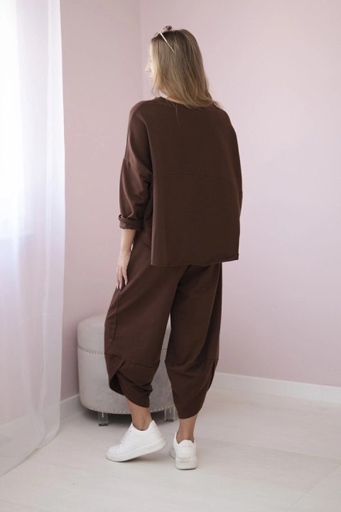 Komplet bawełniany bluza + spodnie brązowy Komplet bawełniany bluza + spodnie brązowy