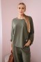 Komplet bawełniany bluza + spodnie jasny khaki  