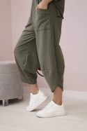 Komplet bawełniany bluza + spodnie jasny khaki  