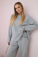 Komplet bawełniany bluza + spodnie szary  