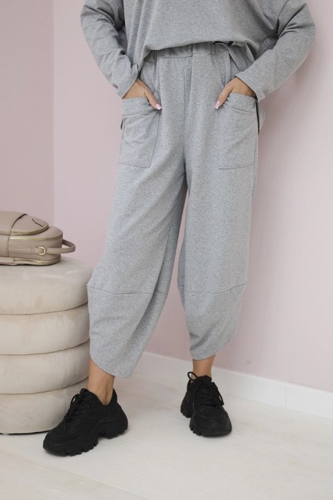 Komplet bawełniany bluza + spodnie szary  