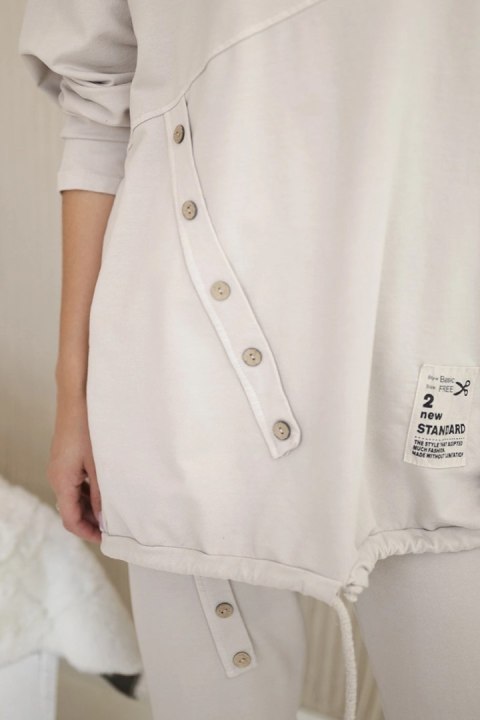 Komplet bawełniany oversize bluza + spodnie beżowy Komplet bawełniany oversize bluza + spodnie beżowy