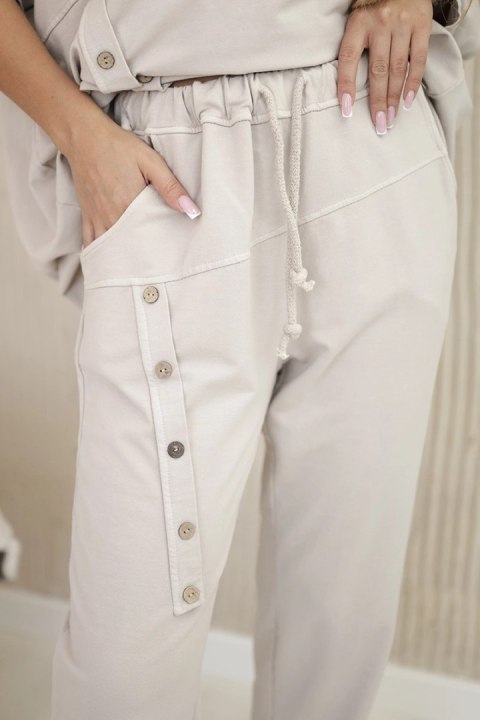 Komplet bawełniany oversize bluza + spodnie beżowy Komplet bawełniany oversize bluza + spodnie beżowy