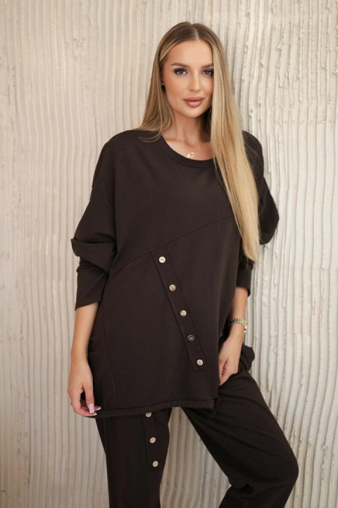 Komplet bawełniany oversize bluza + spodnie brązowy Komplet bawełniany oversize bluza + spodnie brązowy