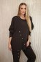 Komplet bawełniany oversize bluza + spodnie brązowy  