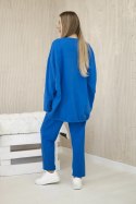 Komplet bawełniany oversize bluza + spodnie chabrowy  