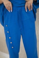 Komplet bawełniany oversize bluza + spodnie chabrowy  