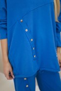 Komplet bawełniany oversize bluza + spodnie chabrowy  