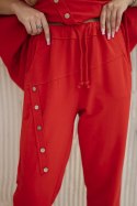 Komplet bawełniany oversize bluza + spodnie czerwony  