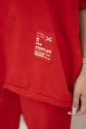 Komplet bawełniany oversize bluza + spodnie czerwony  