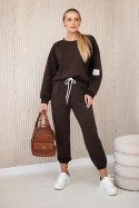 Komplet bluza + spodnie masełko brązowy  