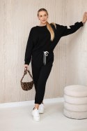 Komplet bluza + spodnie masełko czarny  