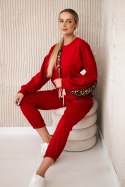 Komplet bluza + spodnie masełko czerwony  