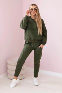Komplet ocieplany bluza + spodnie khaki  