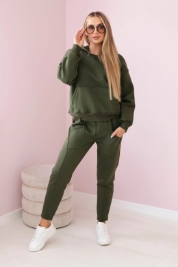 Komplet ocieplany bluza + spodnie khaki  